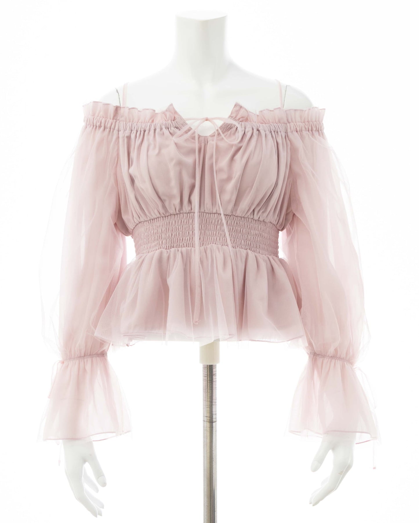 INGNI Tulle off-shoulder blouse