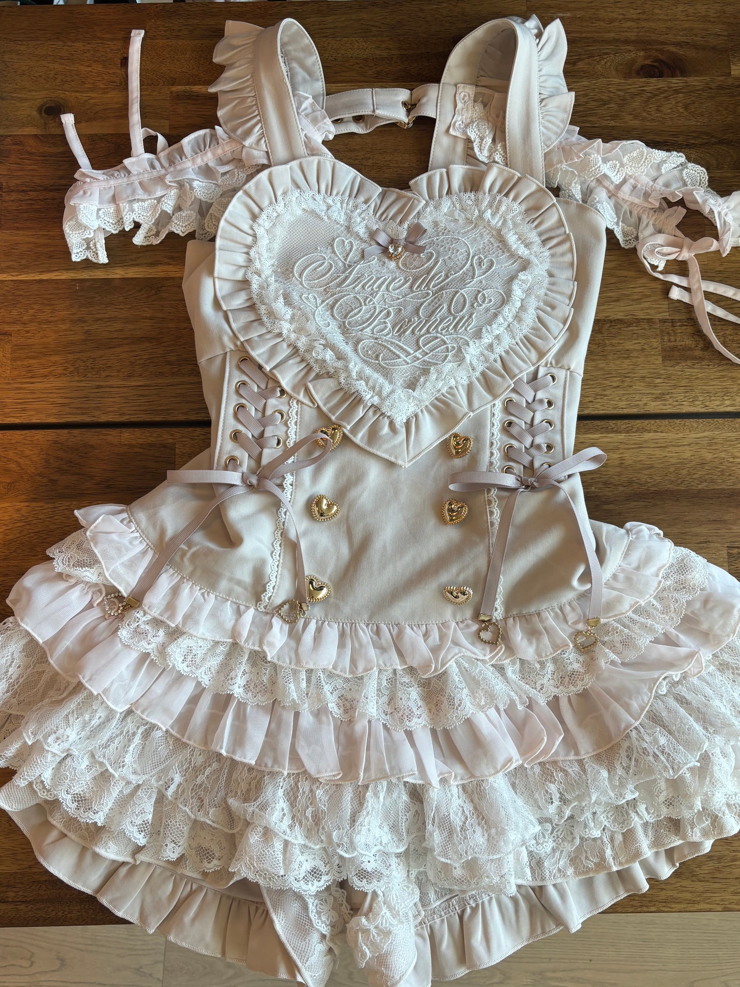 LizLisa Heart Apron Jumper-Skirt Set-up