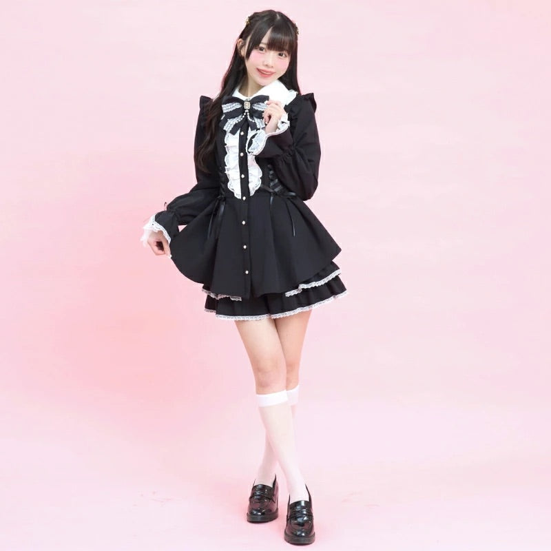 SecretHoney Side Lace-Up Tiered Sleeve Set-Up
