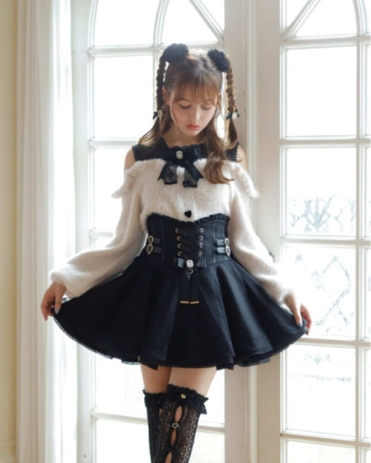 LizLisa Lace-Up Corset-Like Skirt-Pants