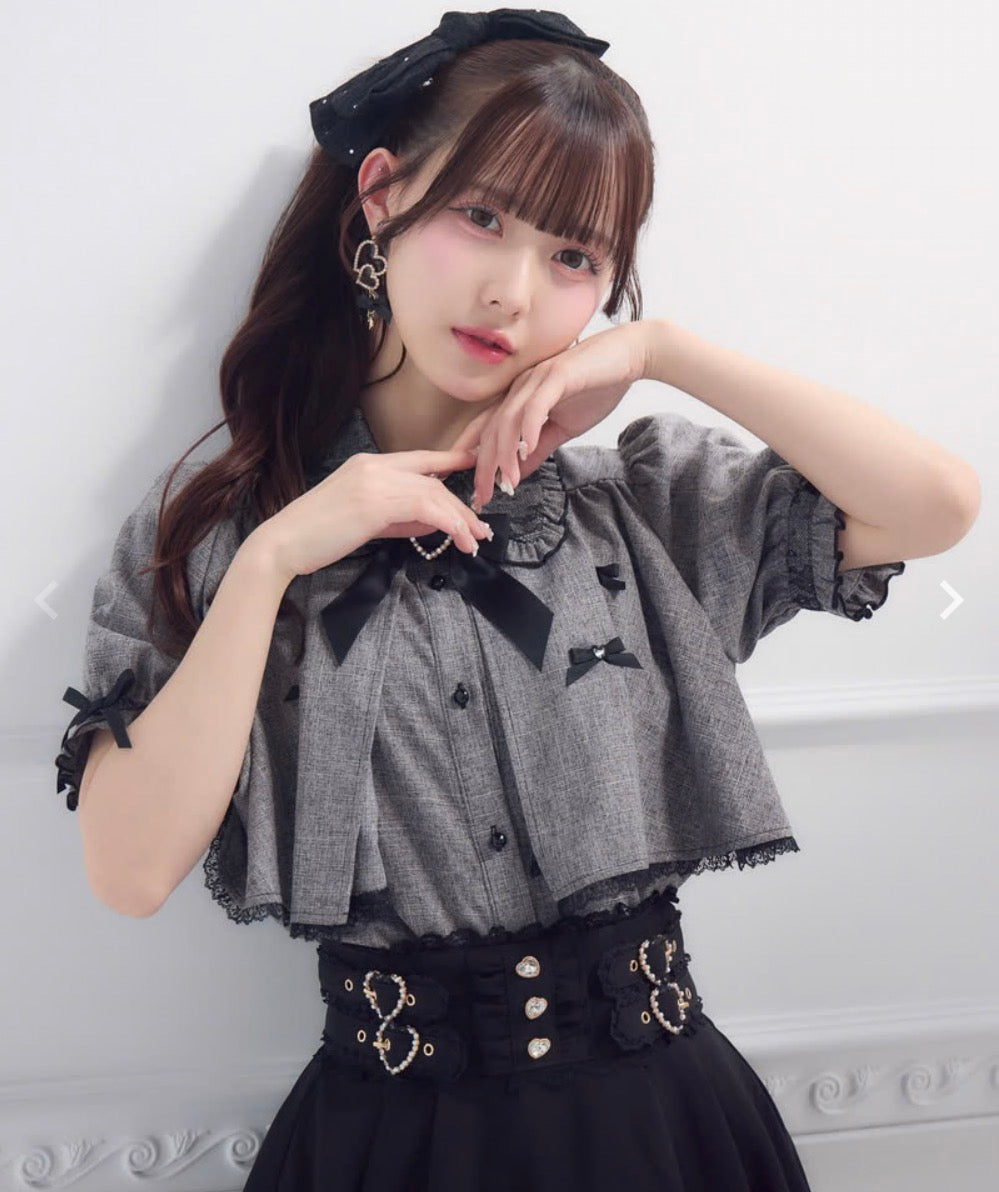 Rojita Petit Ribbon York Flare Short Sleeve Blouse
