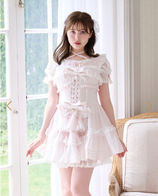 LizLisa 【PRE-ORDER】Front Tiered Chiffon One-piece