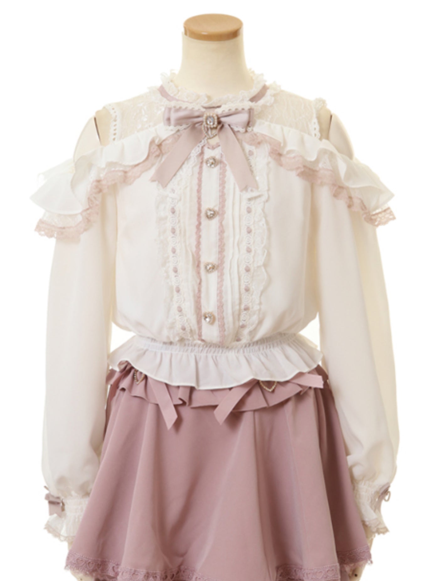 LizLisa Open Shoulder Frill Blouse