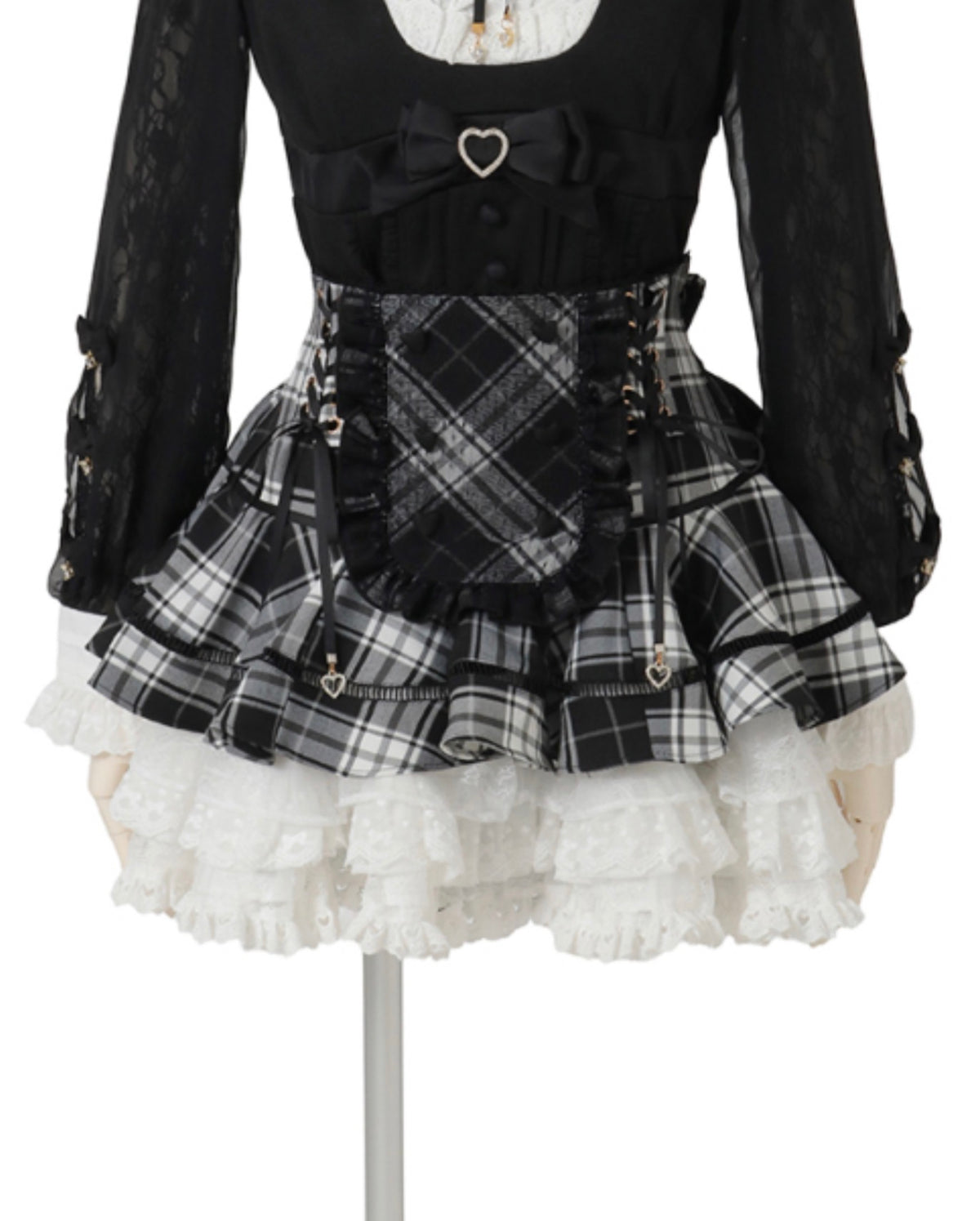 LizLisa Lace Tiered Apron-Style Skirt-Pants
