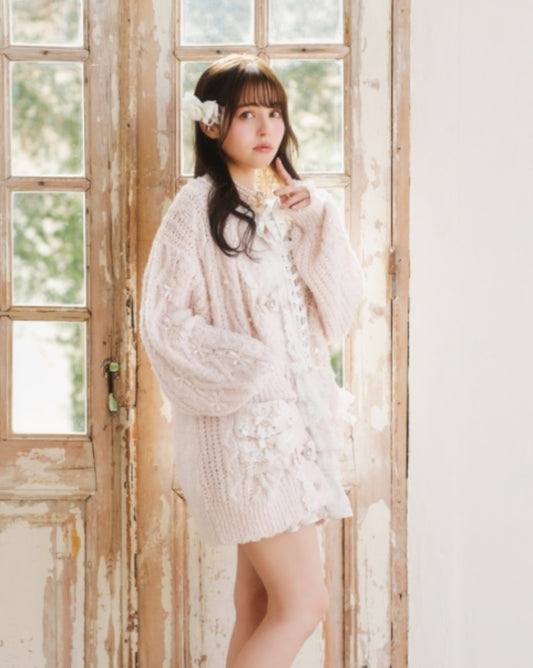 LizLisa Ladder-Through Many Ribbon Cardigan