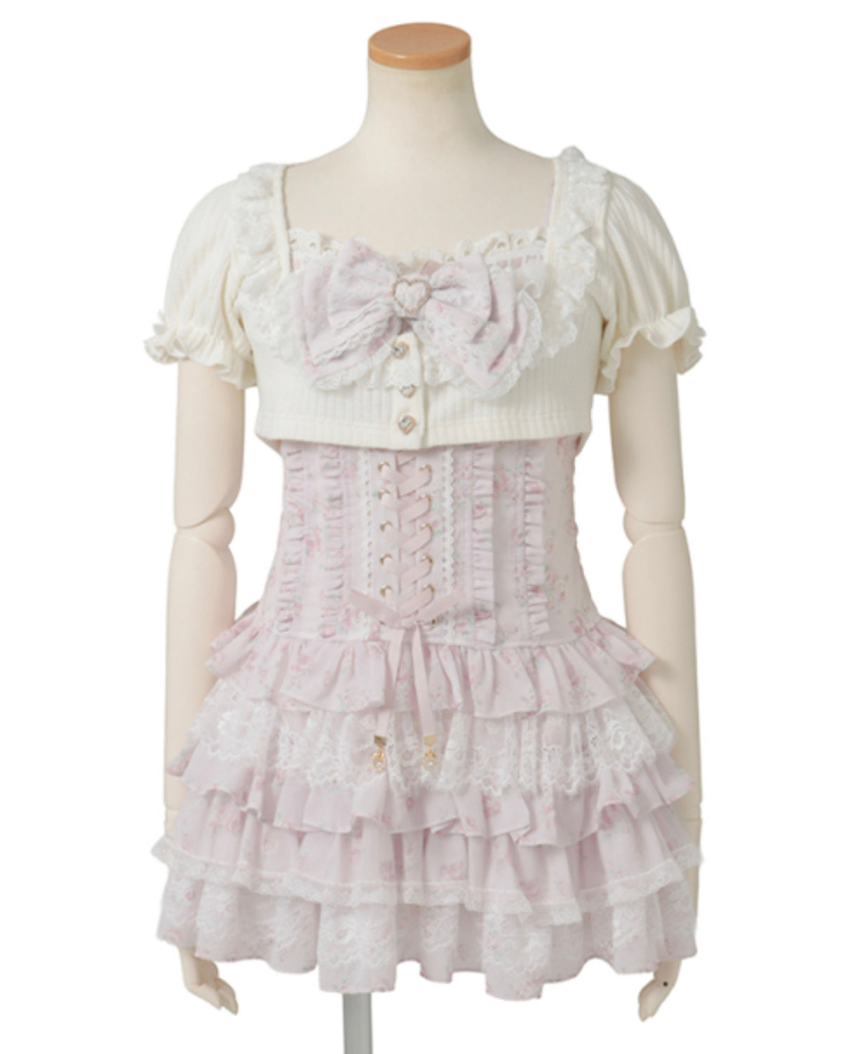 LizLisa Cardigan x Frill Camisole One-Piece