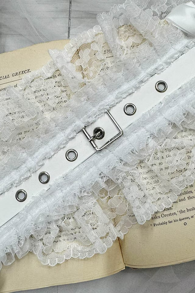 MA*RS Ribbon Belt Head Dress - White Size-F