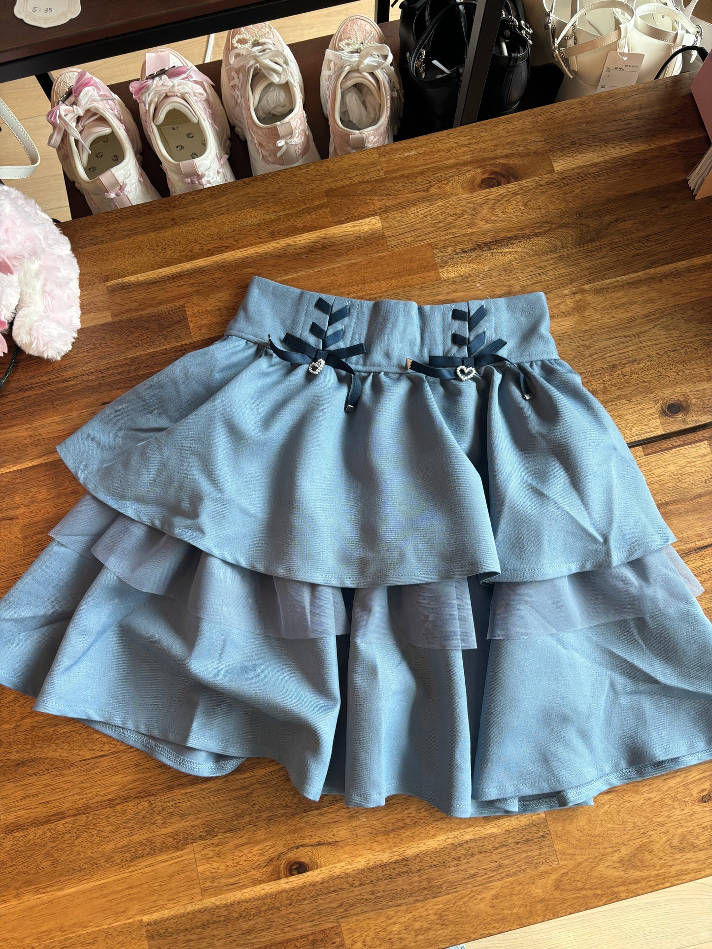 axesfemme Tiered skirt with ribbon