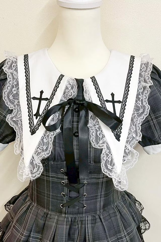 MA*RS Cross-embroidered 3-tiered ruffle set-up