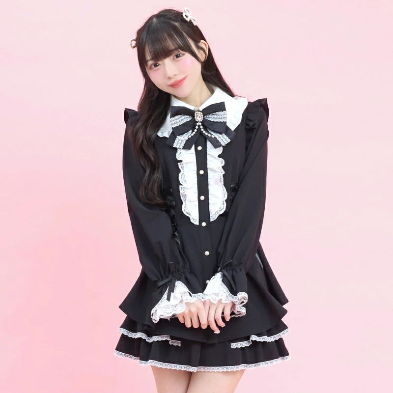 SecretHoney Side Lace-Up Tiered Sleeve Set-Up
