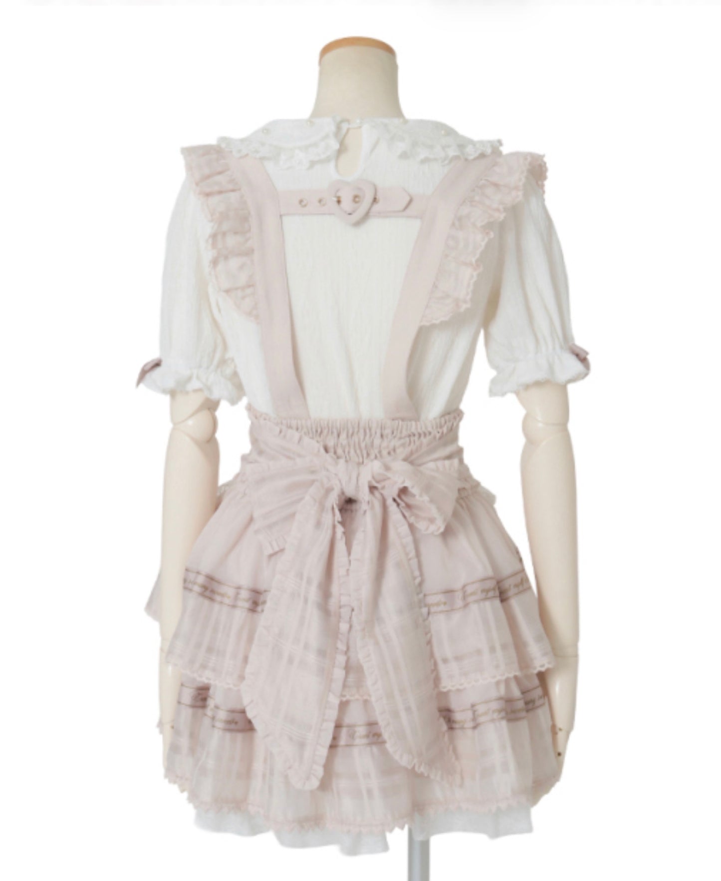 LizLisa Message Ribbon Sheer Check Skirt-Pants