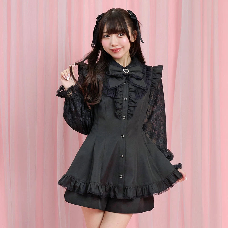 SecretHoney Hem frill lace yoke setup