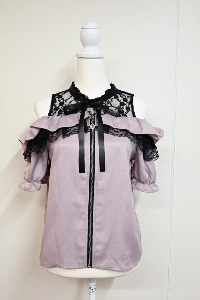 MA*RS Off-the-shoulder frill slider blouse