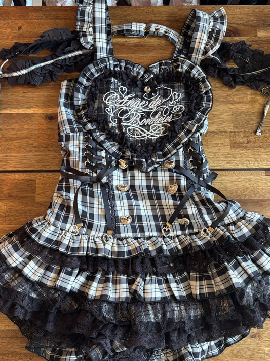 LizLisa Heart Apron Jumper-Skirt Set-up