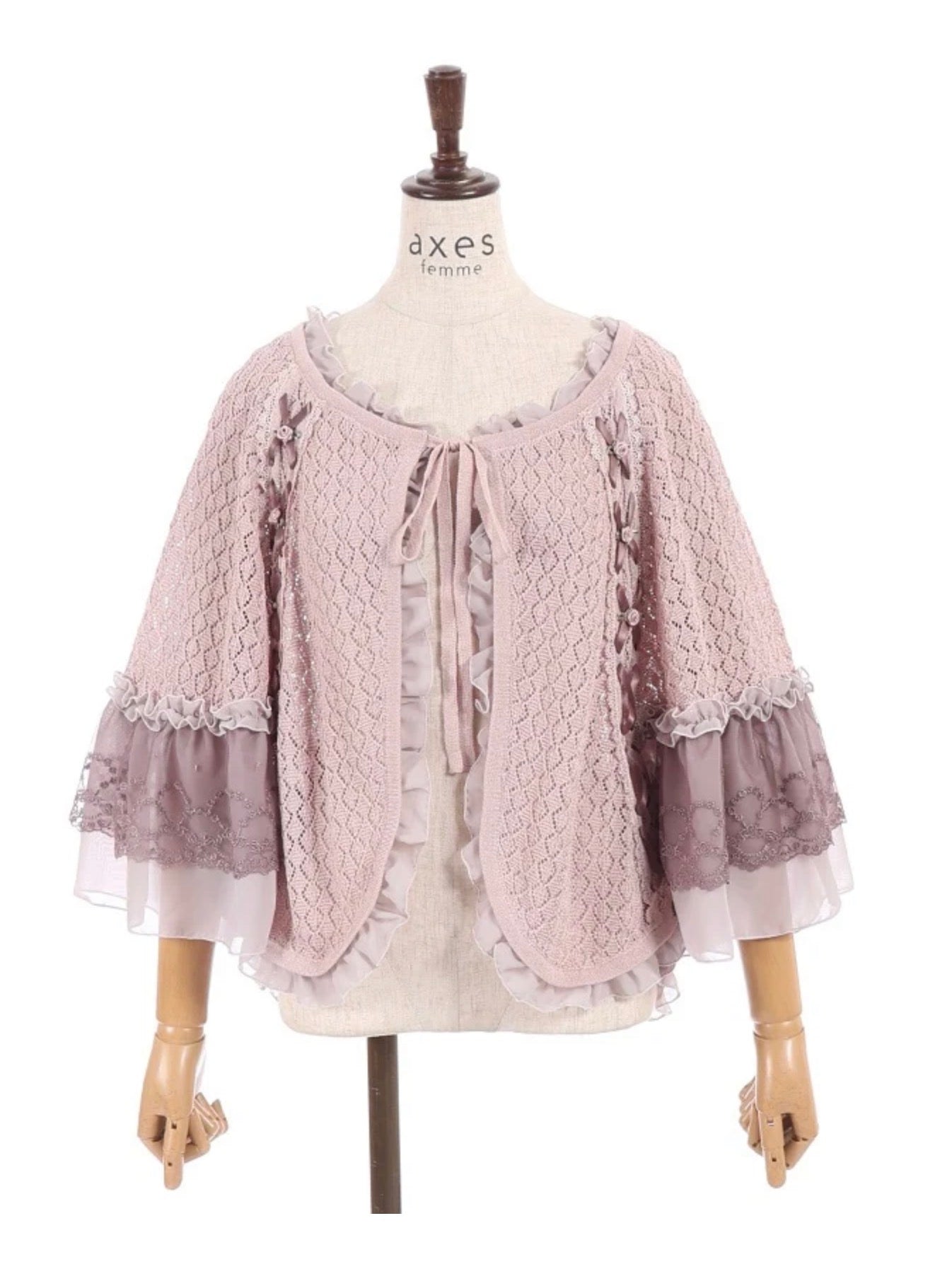 axesfemme Openwork Knit Cape