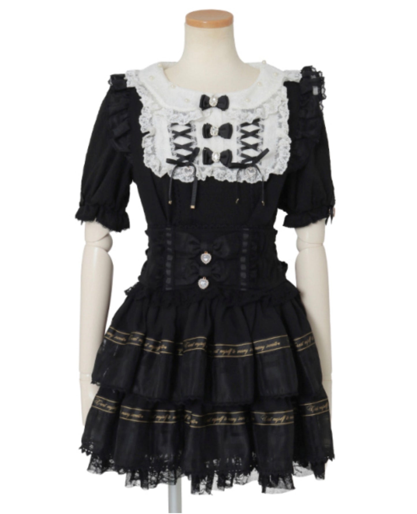 LizLisa Message Ribbon Sheer Check Skirt-Pants