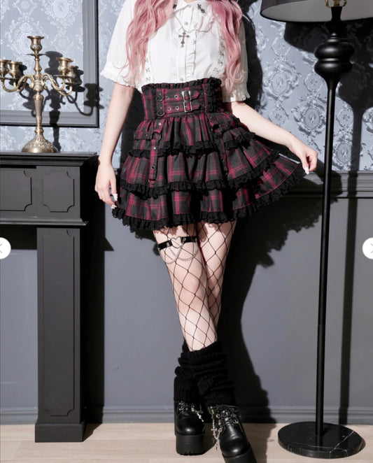 Noemie Double belt tiered skirt pants