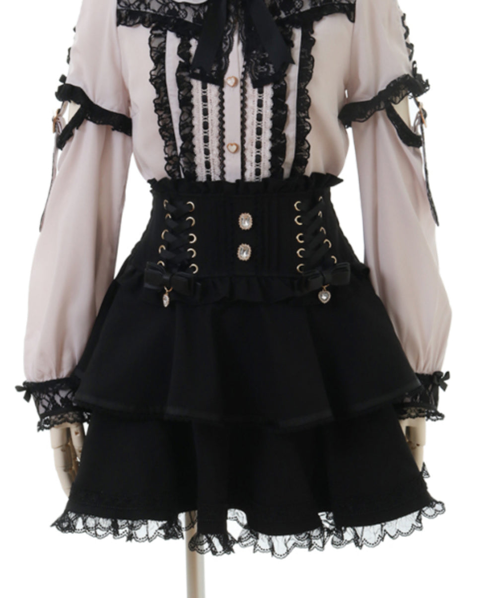 LizLisa Suspender Tiered Skirt-Pants