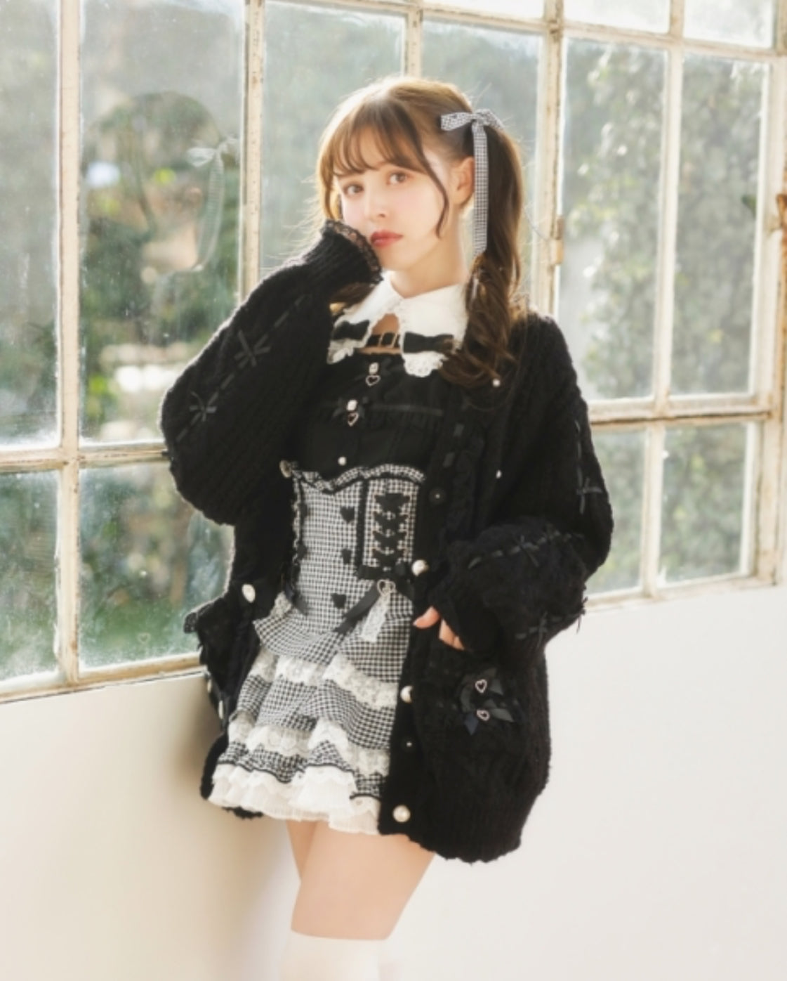 LizLisa Ladder-Through Many Ribbon Cardigan