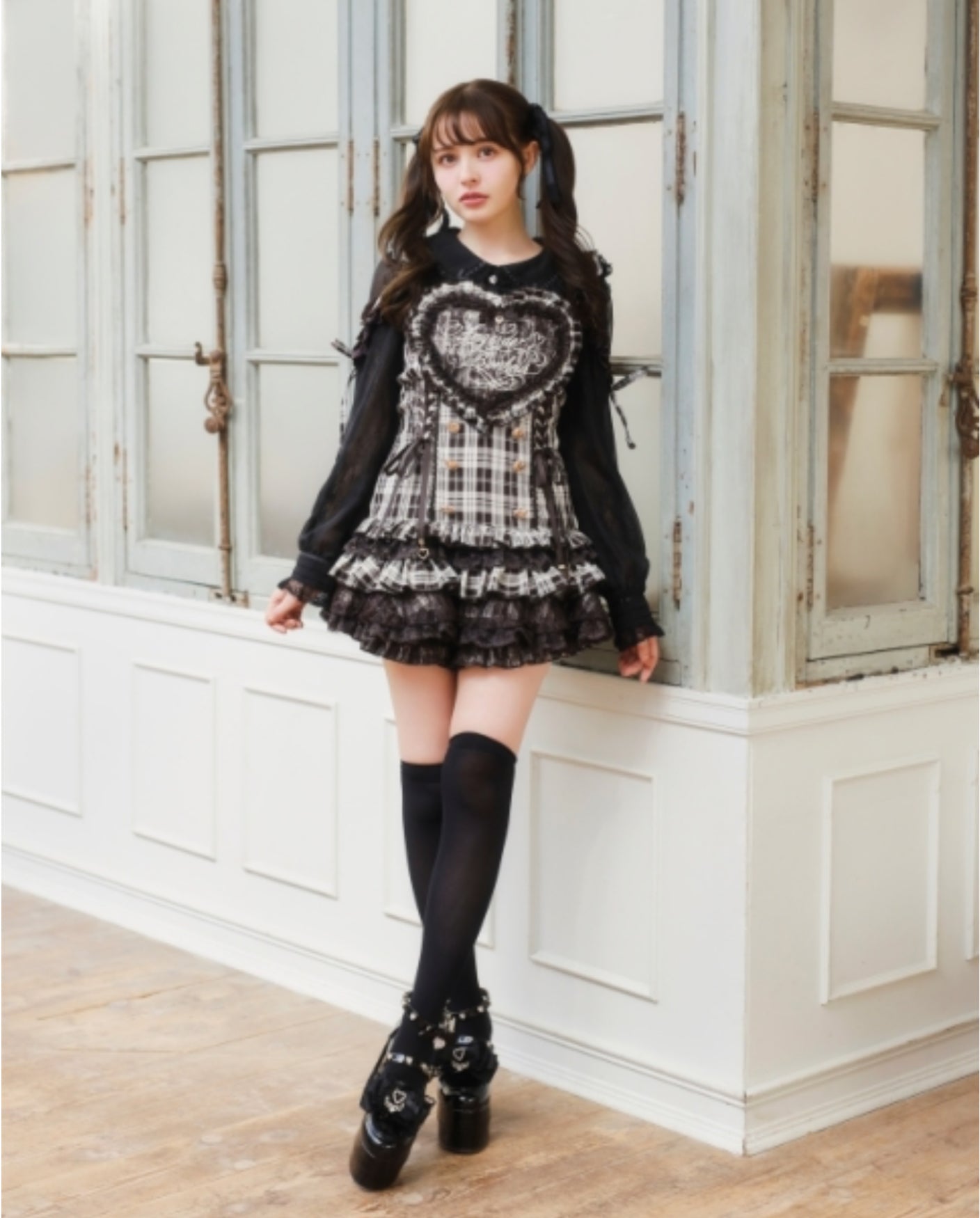 LizLisa Heart Apron Jumper-Skirt Set-up