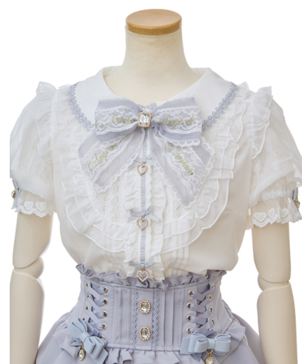 LizLisa Ribbon Lace Collar Blouse