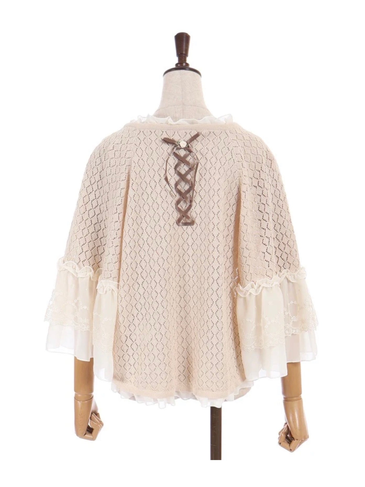 axesfemme Openwork Knit Cape