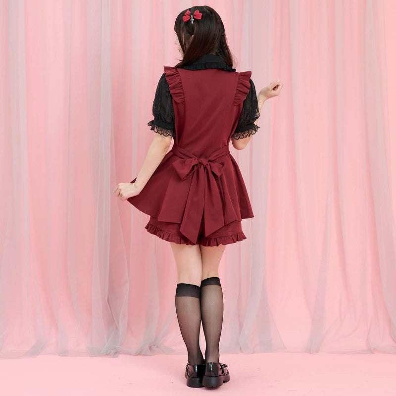 SecretHoney Lace ruffle short sleeve setup