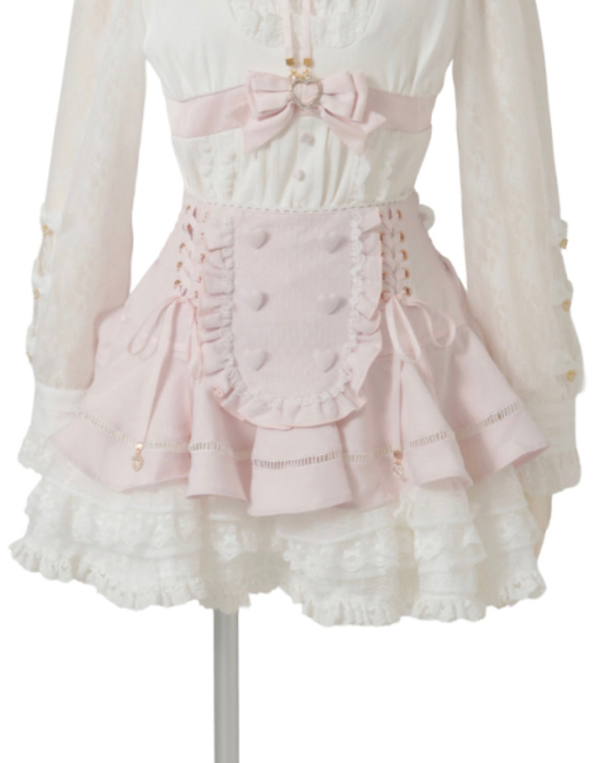LizLisa Lace Tiered Apron-Style Skirt-Pants