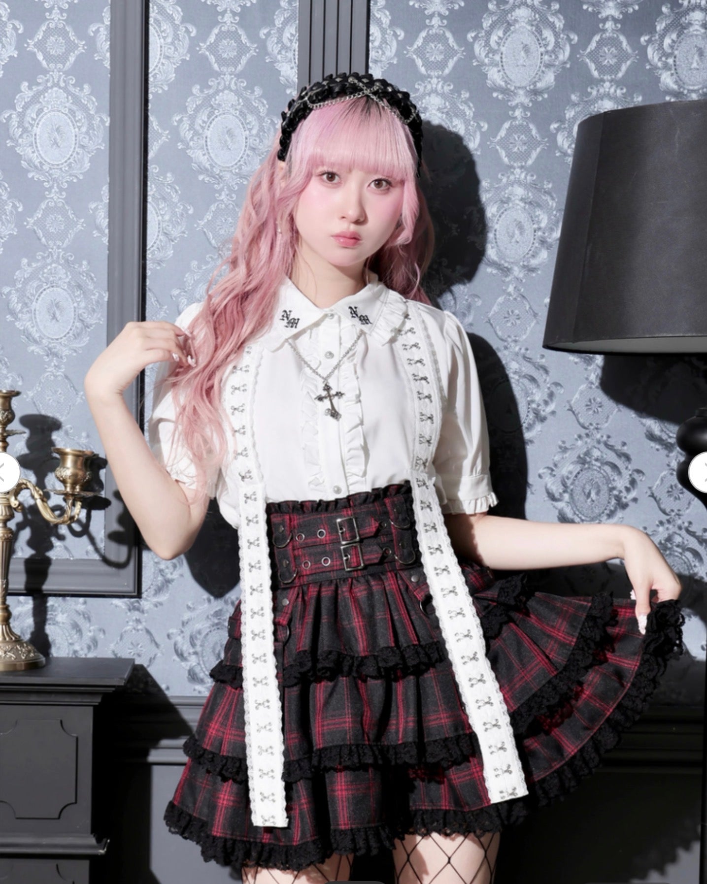 Noemie Double belt tiered skirt pants