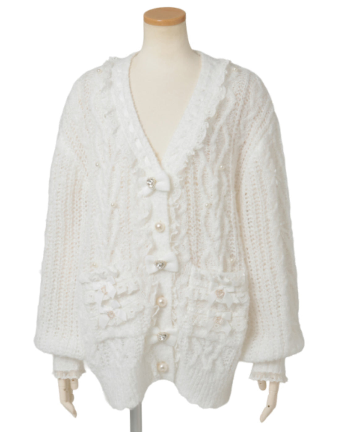 LizLisa Ladder-Through Many Ribbon Cardigan