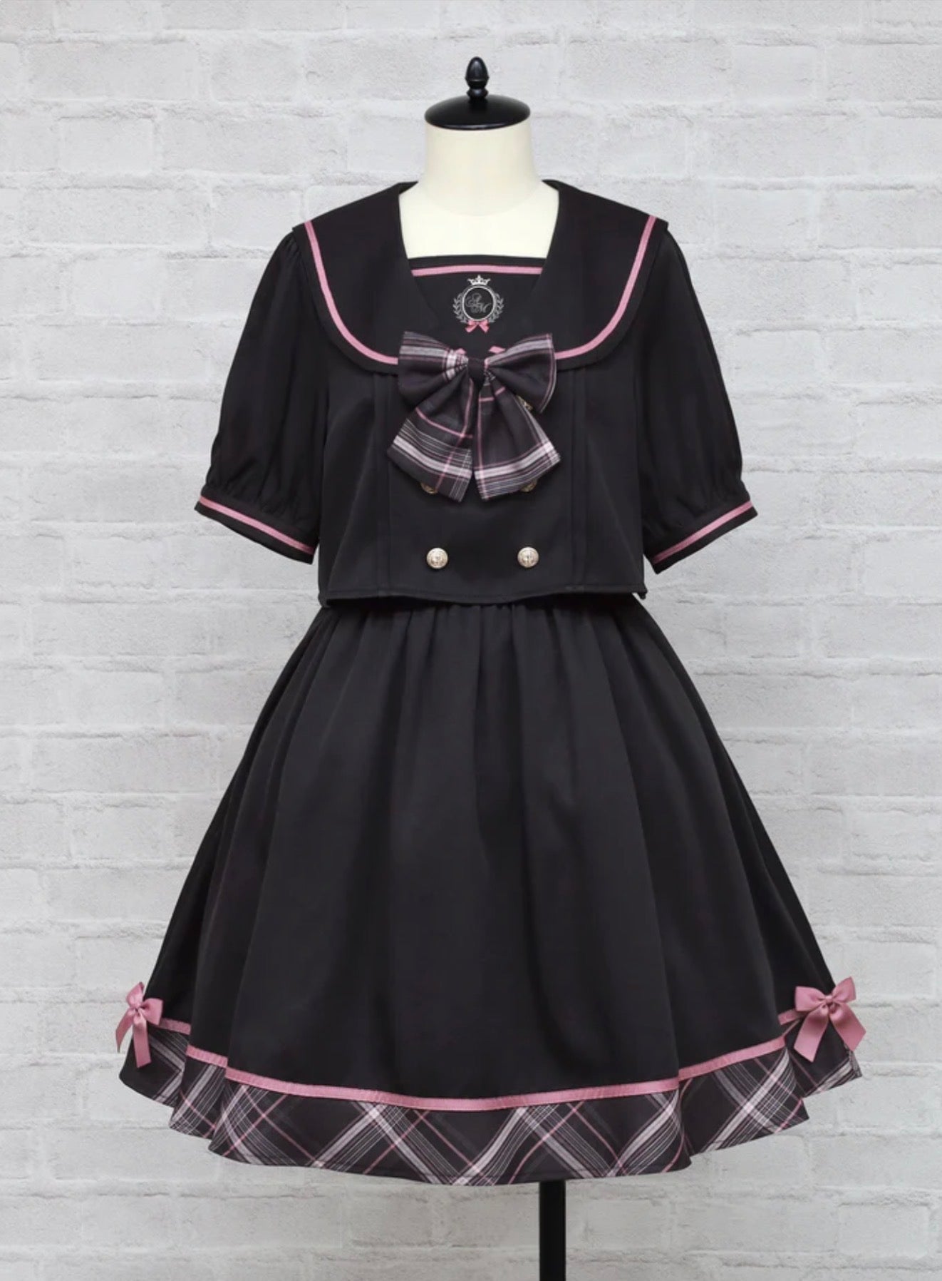 Amavel Chouchou Check Set-up style sailor dress