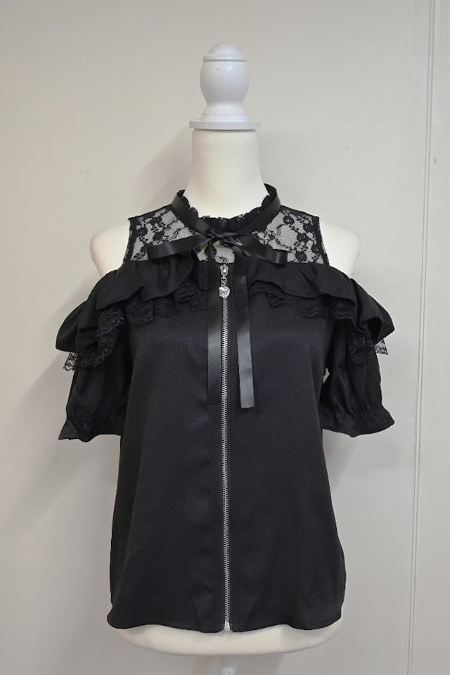 MA*RS Off-the-shoulder frill slider blouse