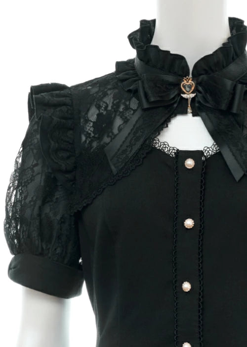 SecretHoney Sleeve Lace & Bolero Style Short Sleeve Set Up