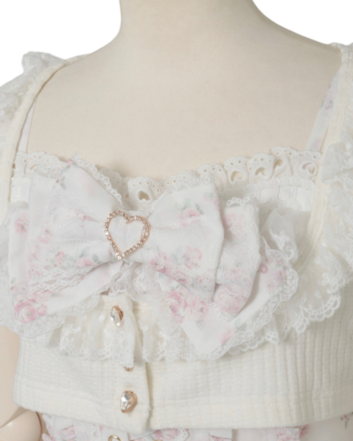 LizLisa Cardigan x Frill Camisole One-Piece