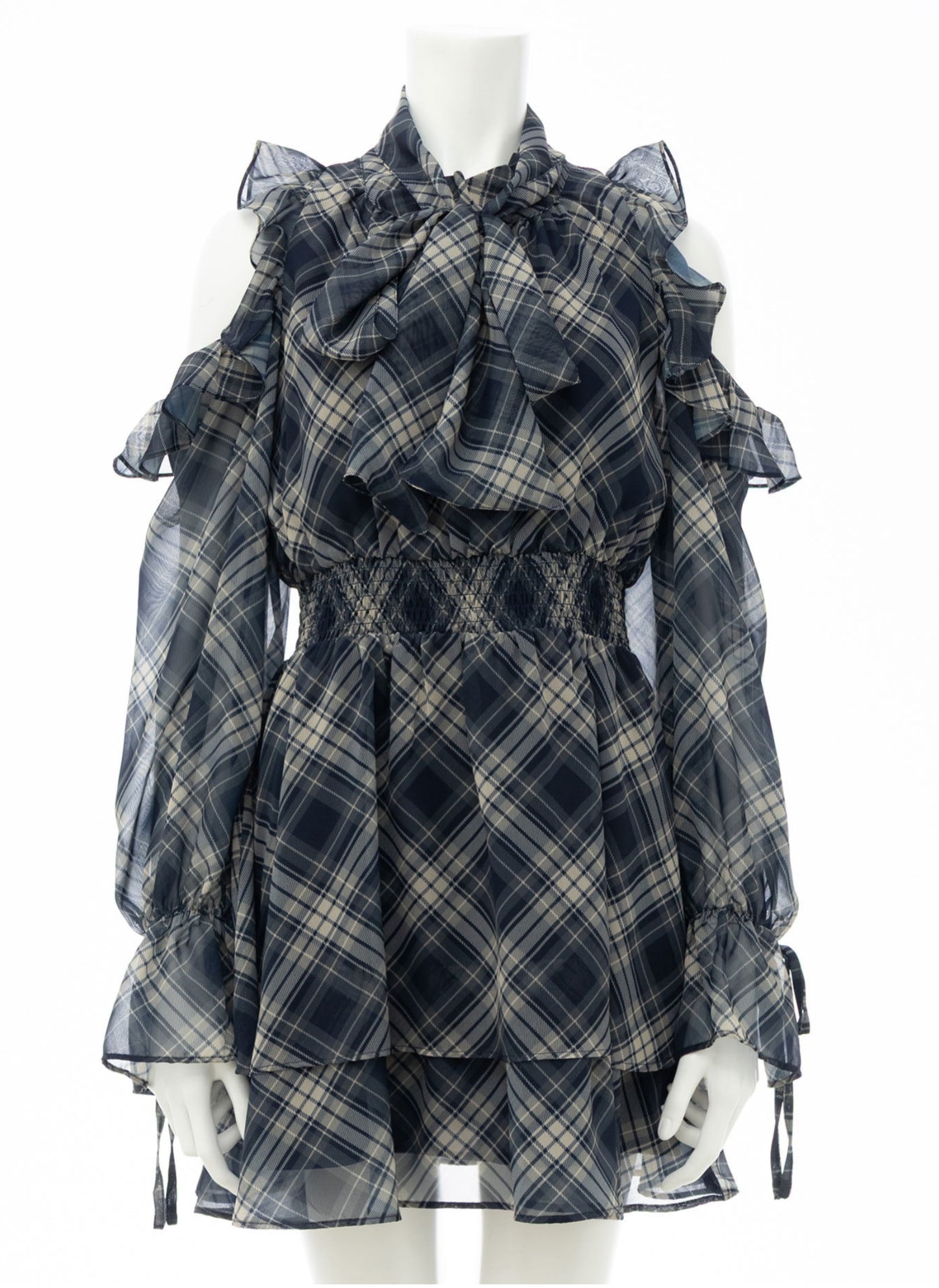 INGNI-2-Way Ribbon Off-Shoulder Frill Mini Dress