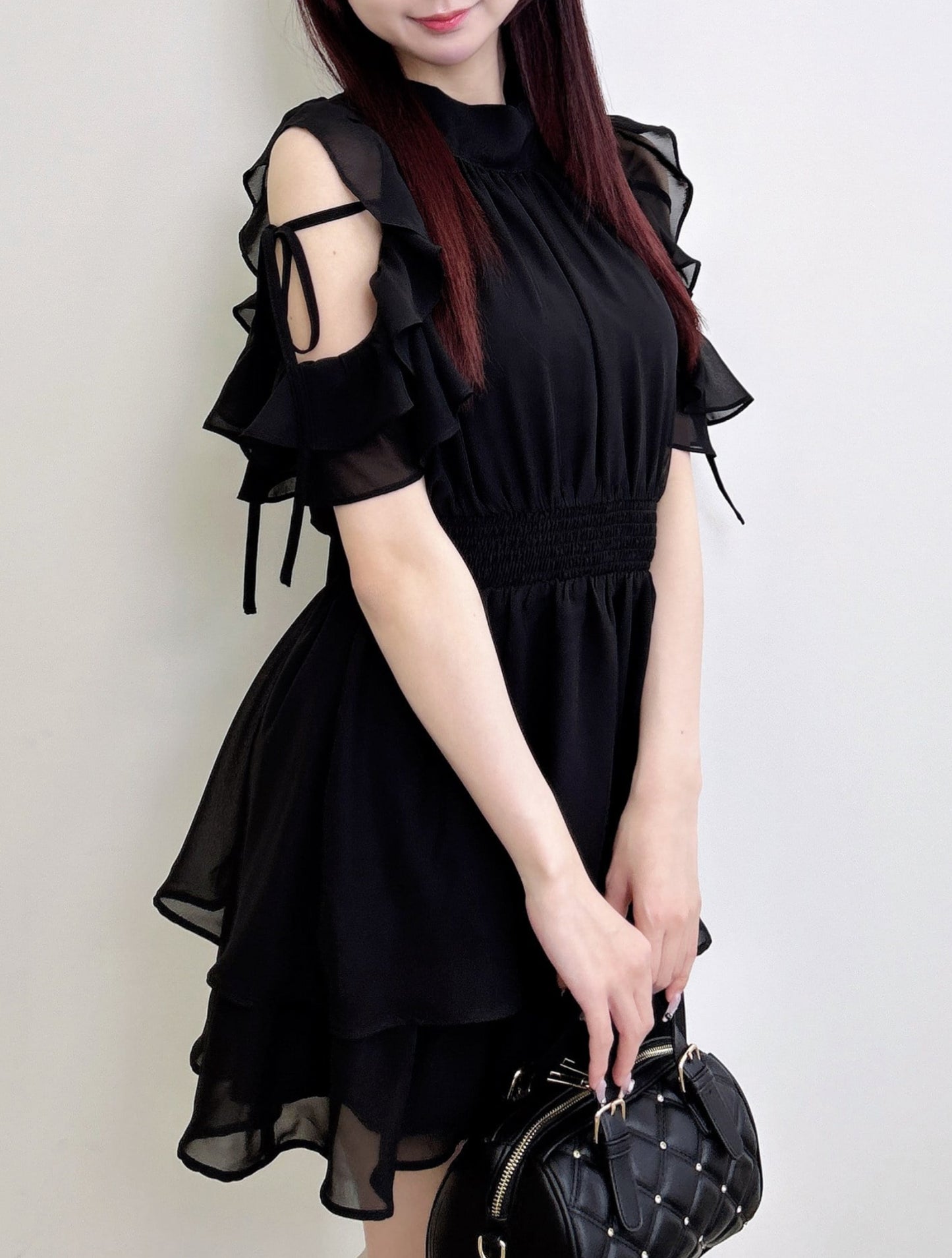 INGNI-2-Way Ribbon Off-Shoulder Frill Mini Dress