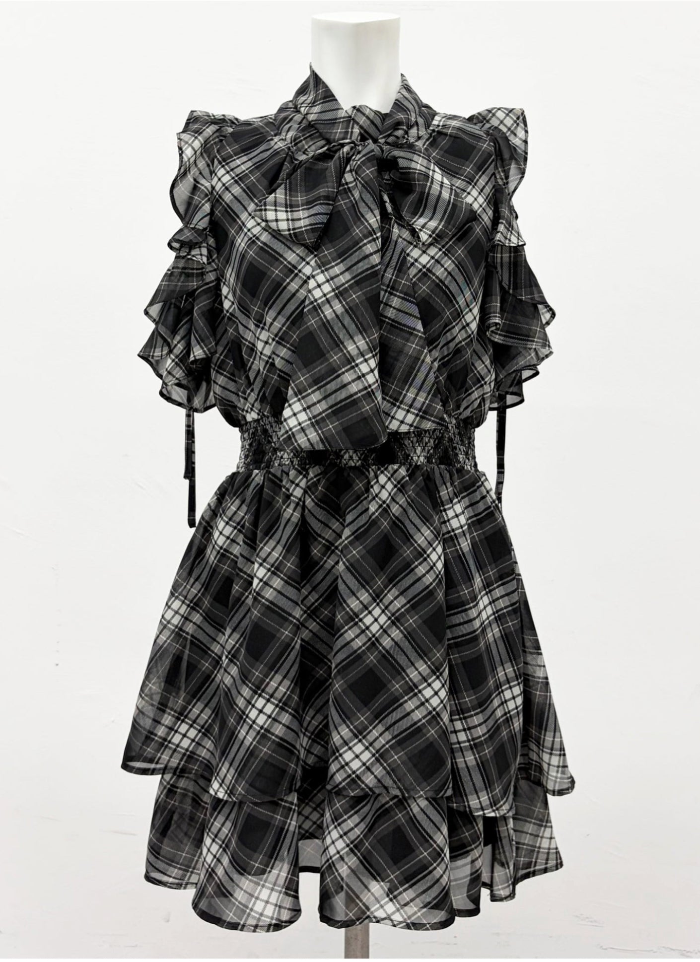 INGNI-2-Way Ribbon Off-Shoulder Frill Mini Dress